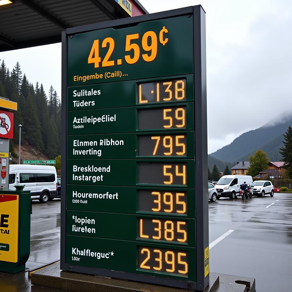 Tankstellenpreise am Brenner