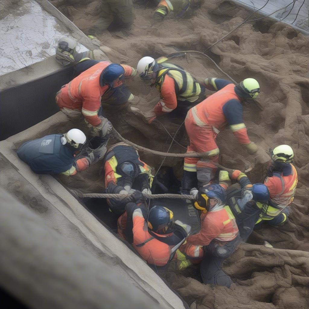 THW Gießen Einsatz bei einer Bergung