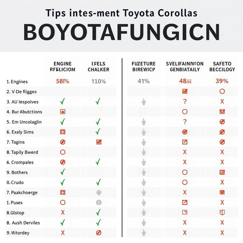 Vergleich der Toyota Corolla Generationen