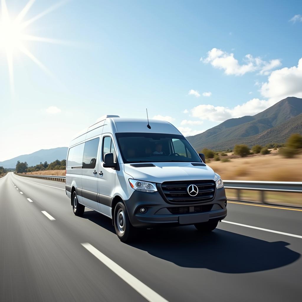 Toyota Proace Hybrid fährt auf der Autobahn.