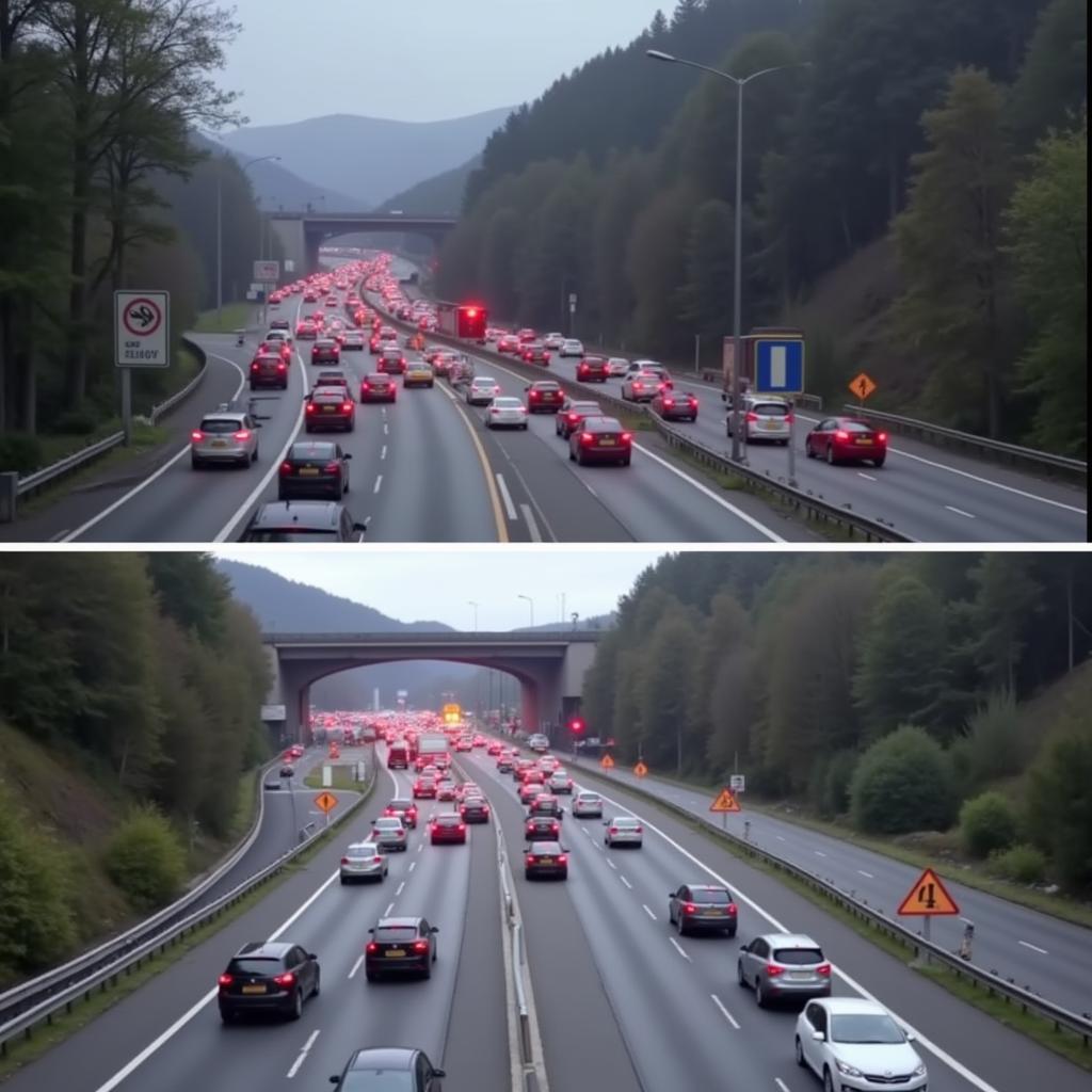 Aktuelle Verkehrslage nach einem Unfall im Kappelbergtunnel