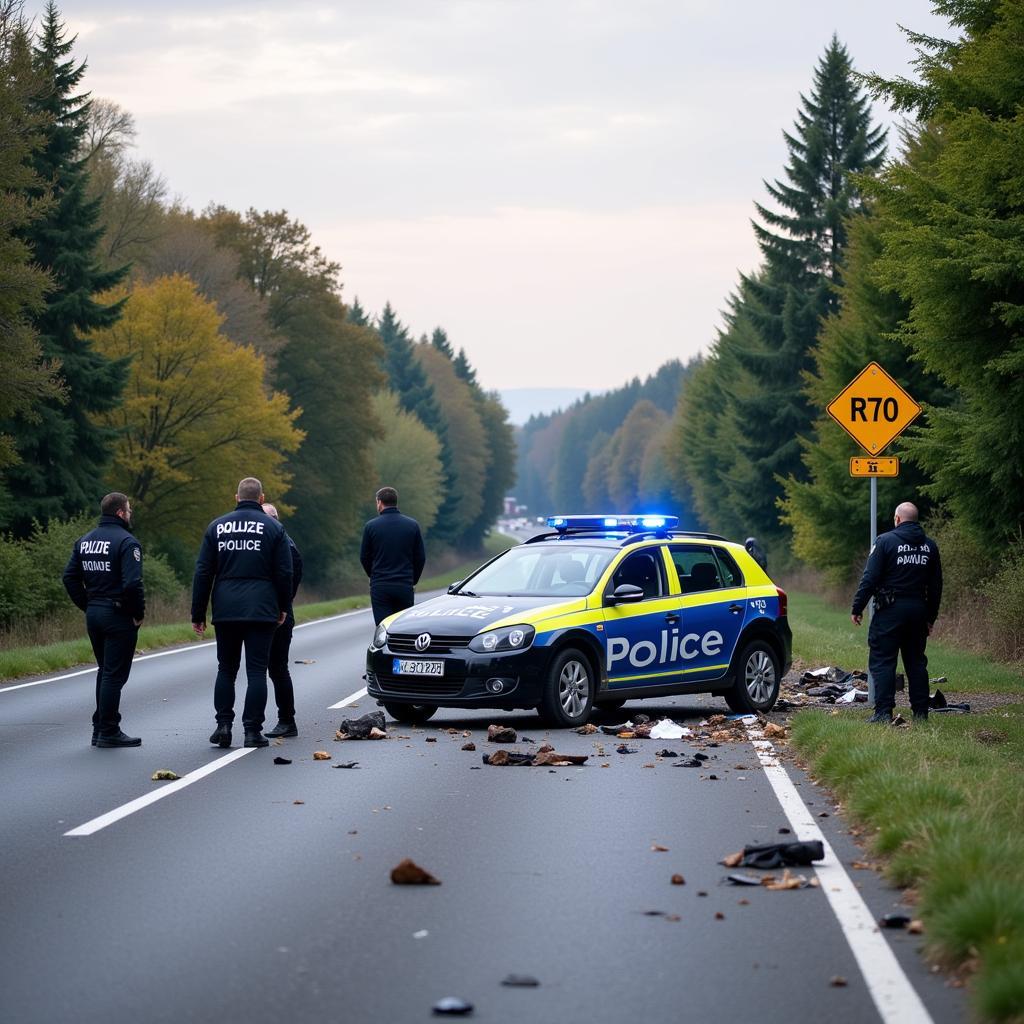 Polizei Neuötting nach einem Unfall