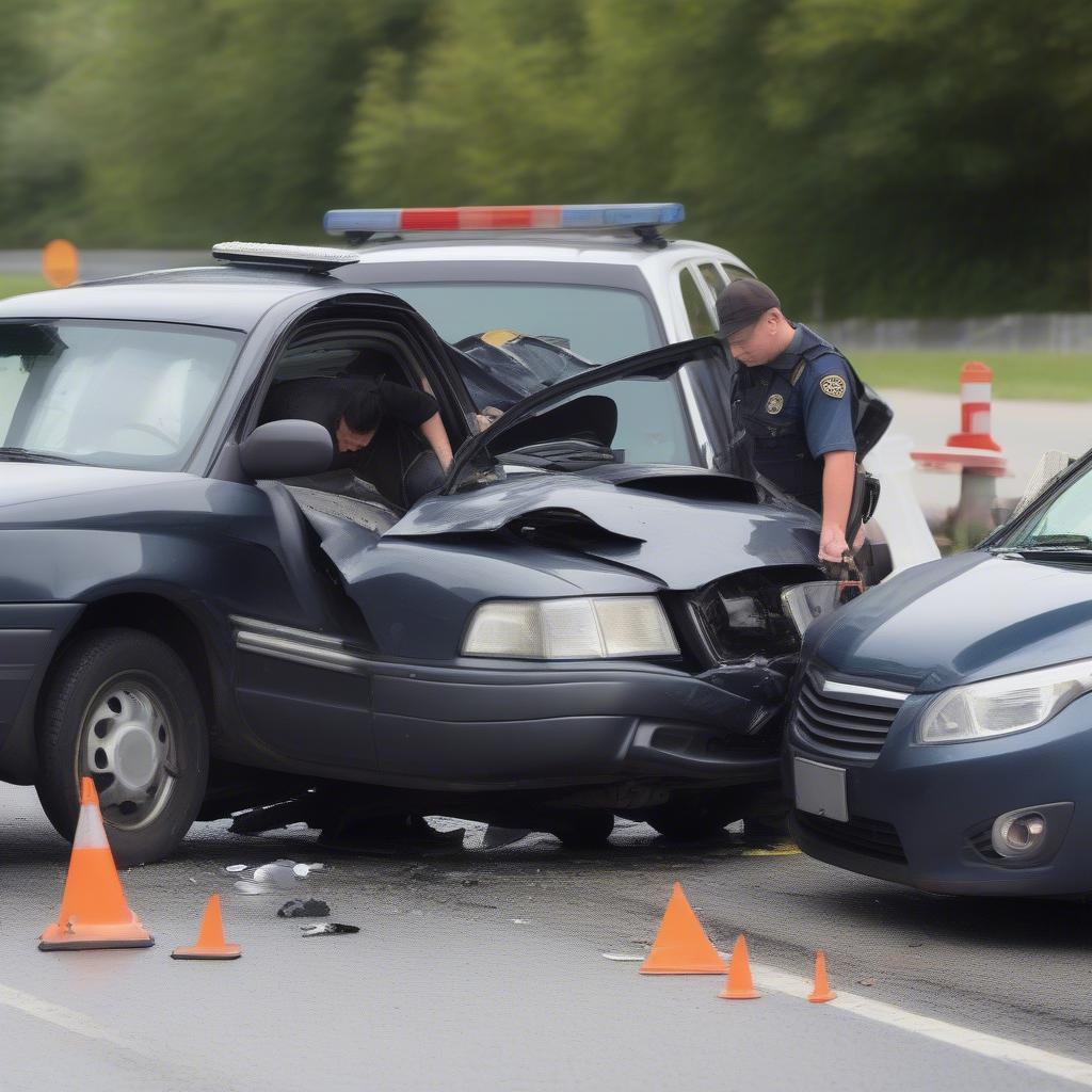 Unfallstelle sichern in Stockach