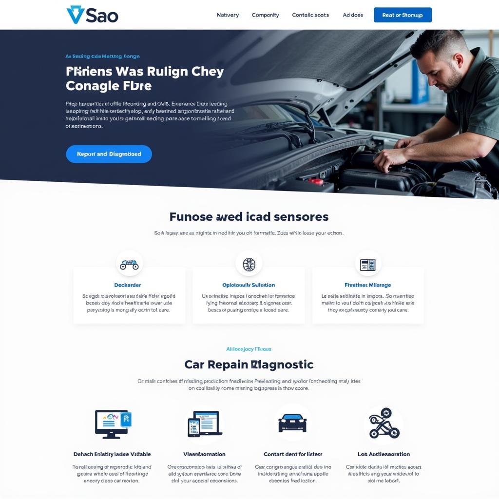 VSao Website für Auto Reparatur und Diagnose