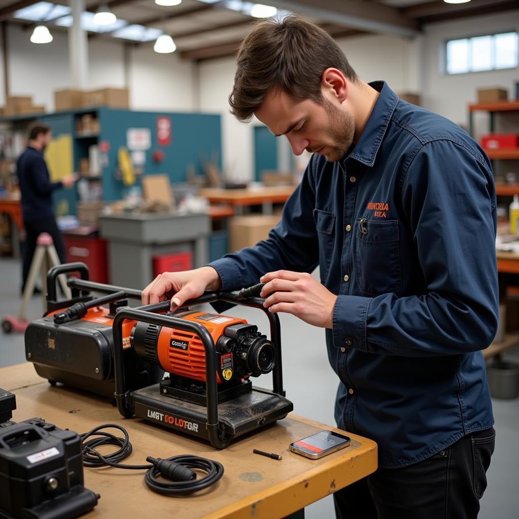 Wartung eines 1500W Werkzeugs in der Autowerkstatt