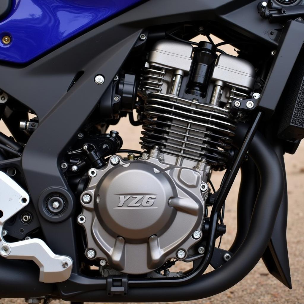 Detailansicht des Yamaha R6 YZF Motors