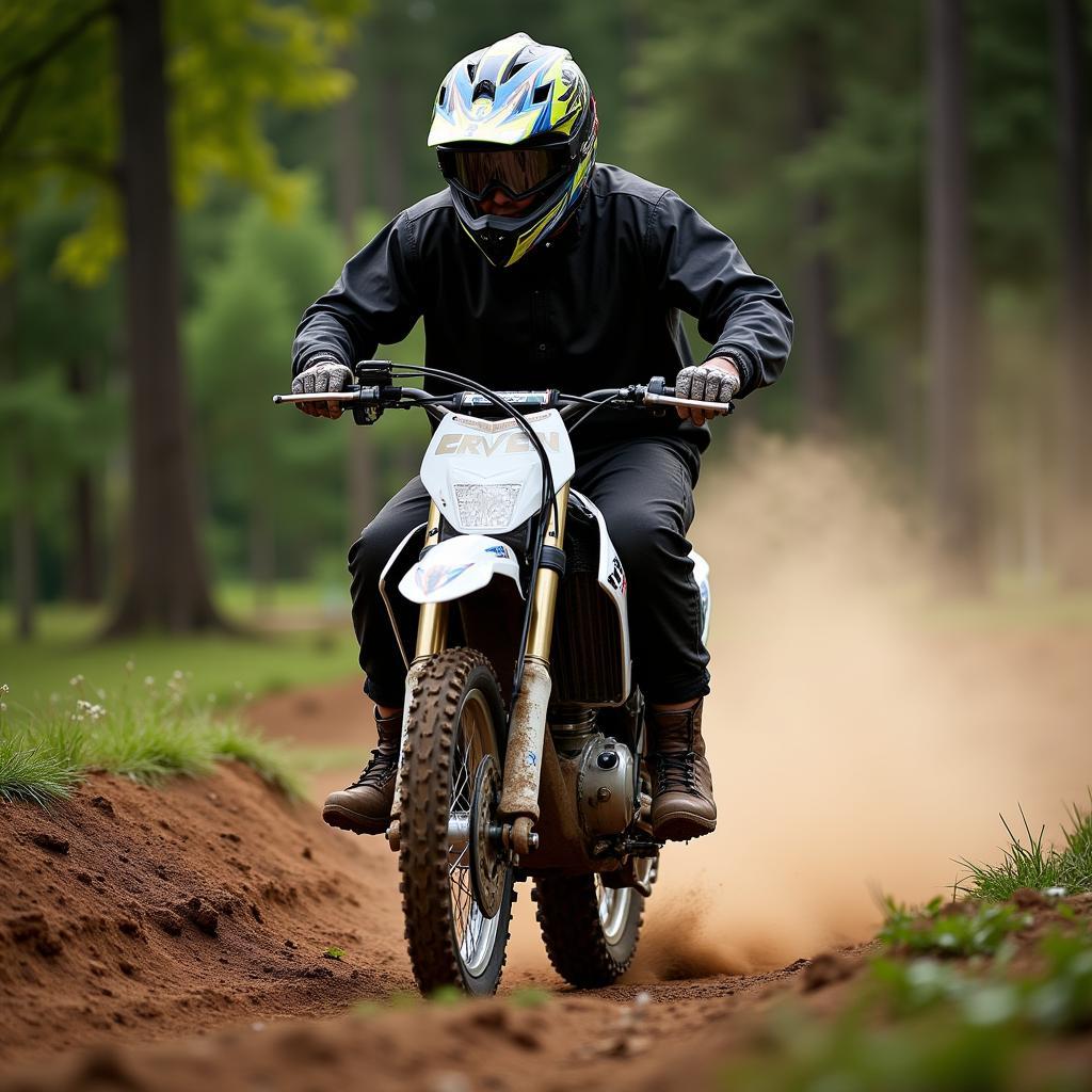 50er Enduro im Gelände: Actionreiches Offroad-Fahren mit einer leichten und wendigen Maschine.