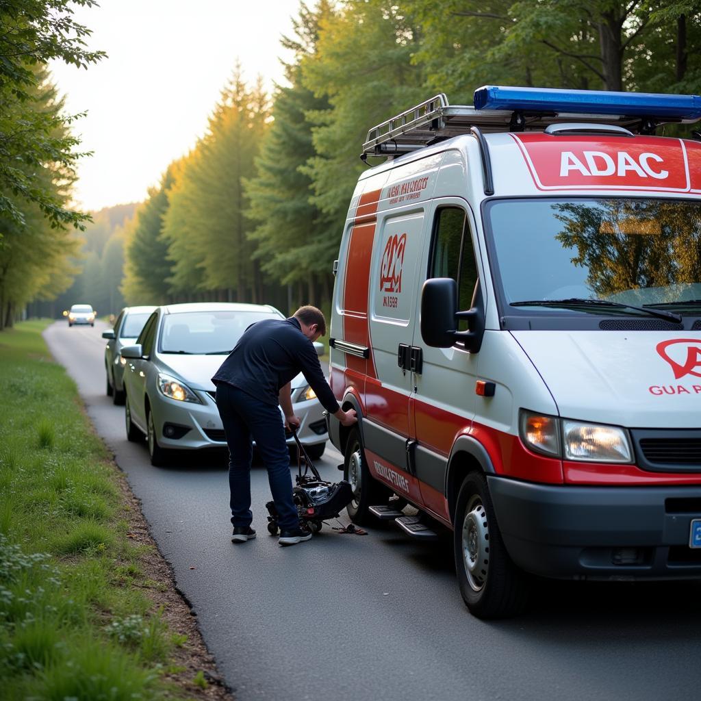 ADAC Pannenhilfe vor Ort