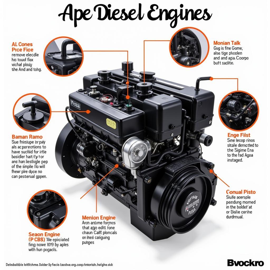 Details des Ape Diesel Motors