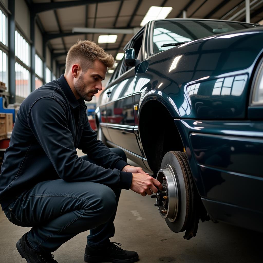 Audi 60 Inspektion in der Werkstatt