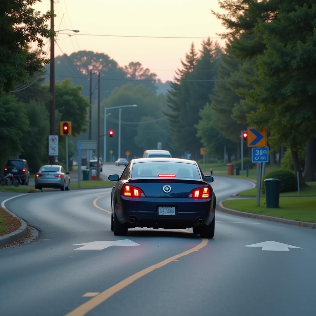 Blinken beim Folgen der abknickenden Vorfahrtsstraße