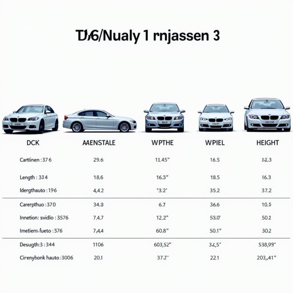 Vergleich der Abmessungen verschiedener BMW 3er Generationen