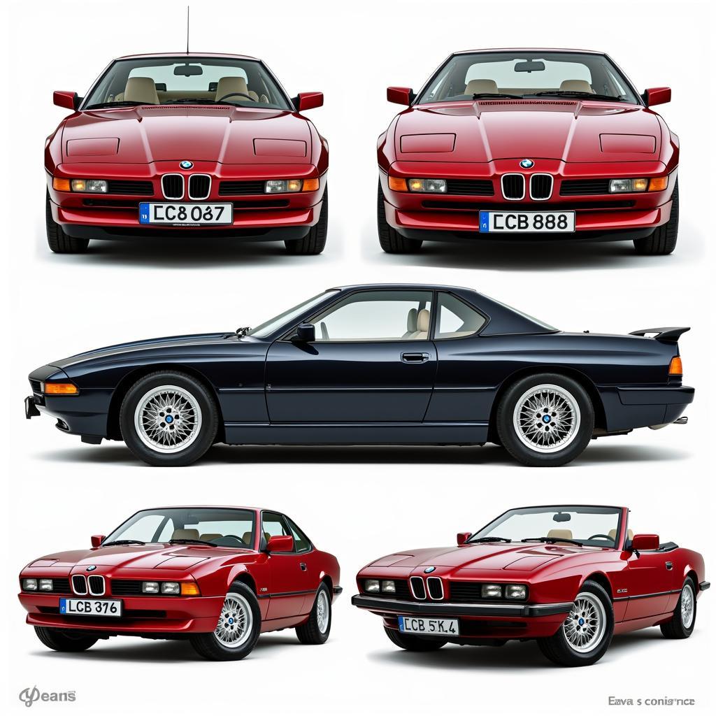 Die verschiedenen Varianten des BMW 800s, darunter Coupé und Cabriolet.