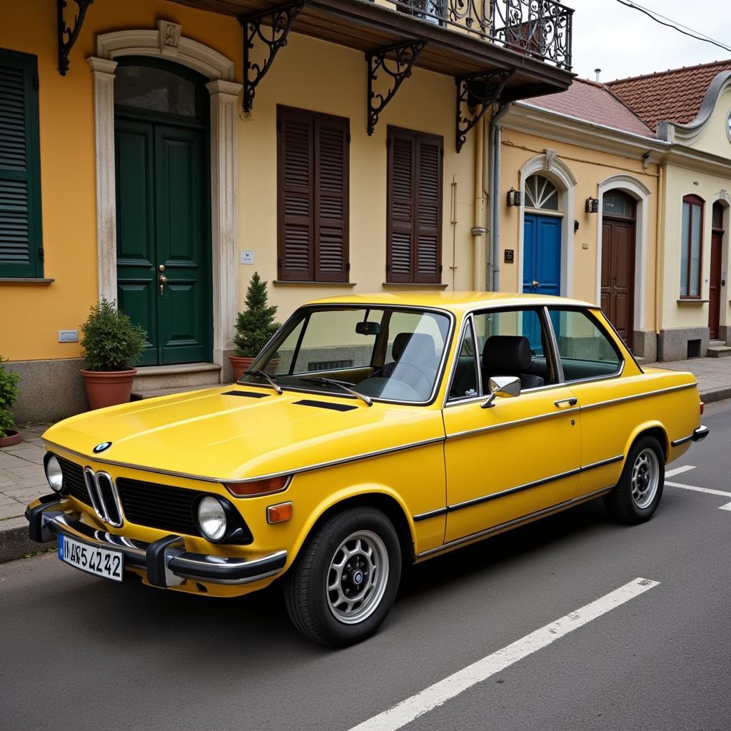 Historische BMW in Gelb