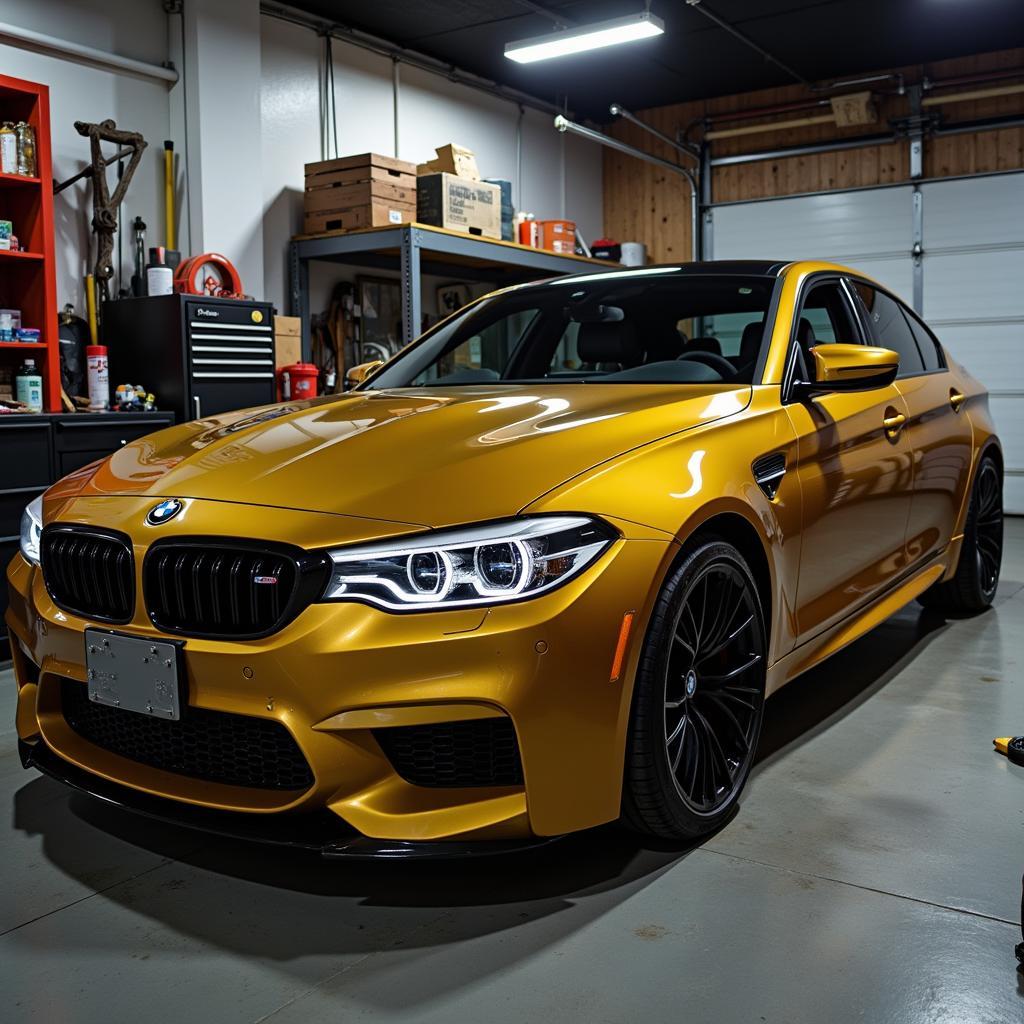 Ein BMW Golden in einer privaten Garage