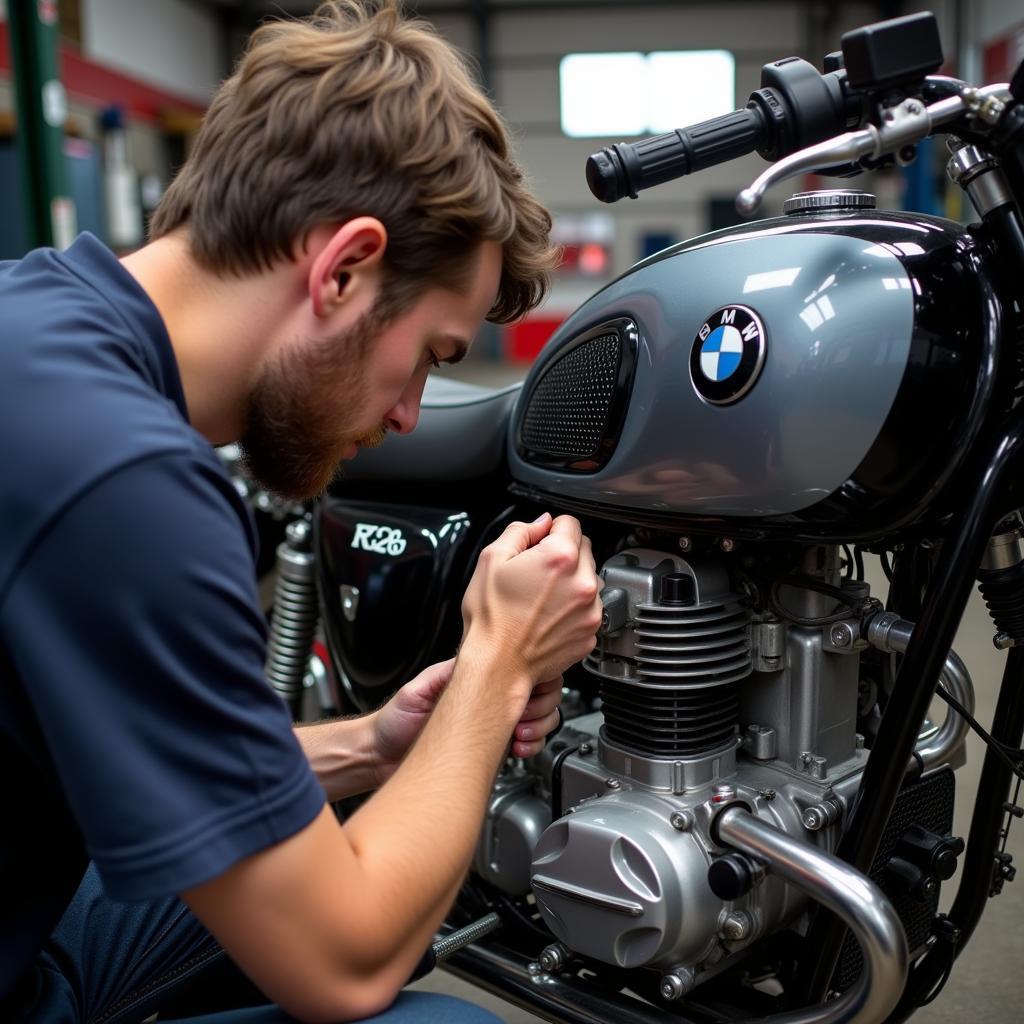 Überprüfung des Motors einer BMW R26