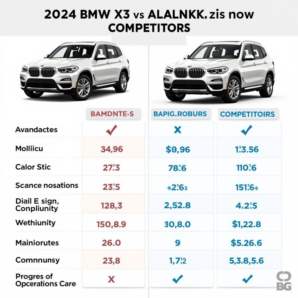 Der BMW X3 2024 im Vergleich mit seinen Hauptkonkurrenten.