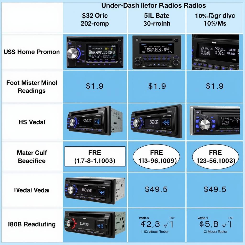 Verschiedene Modelle von CD Unterbauradio