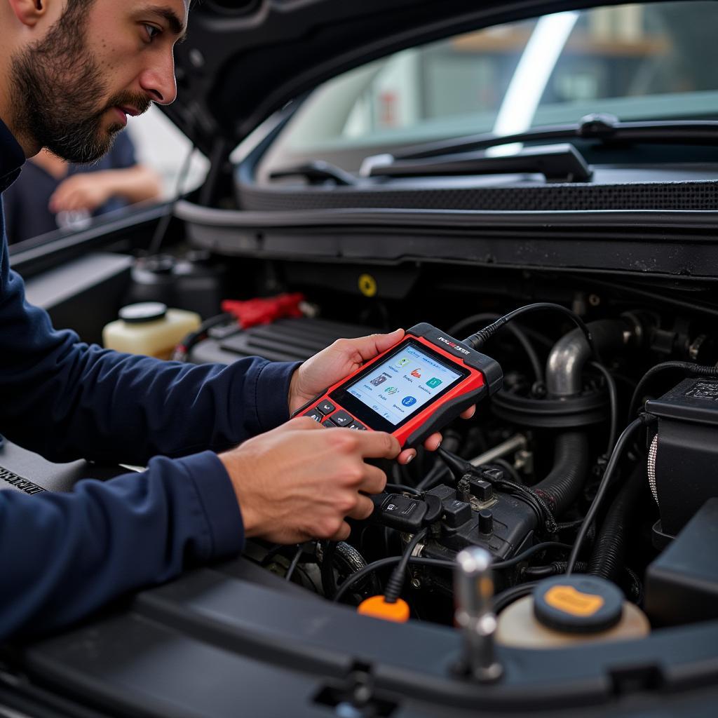 Diagnose-Buddy im Einsatz bei der Autoreparatur