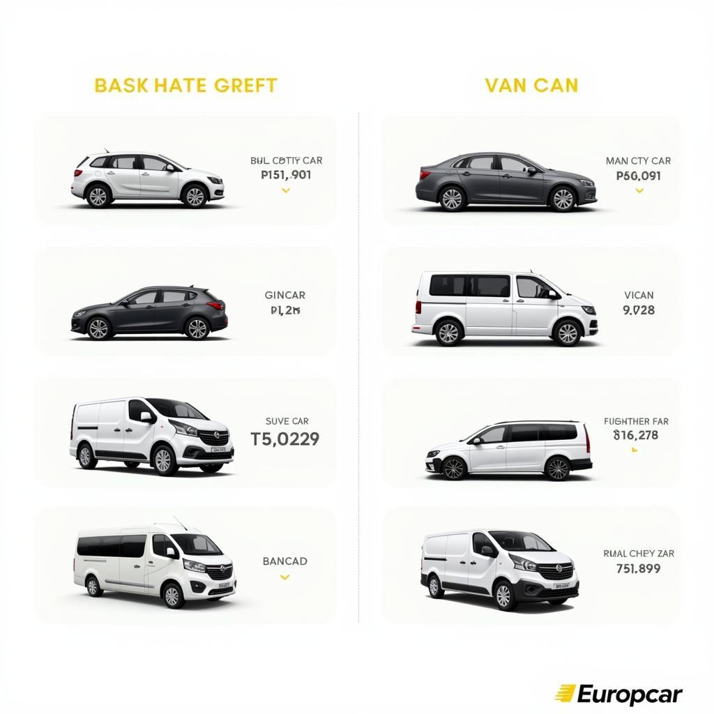 Europcar Fahrzeugflotte Auswahl