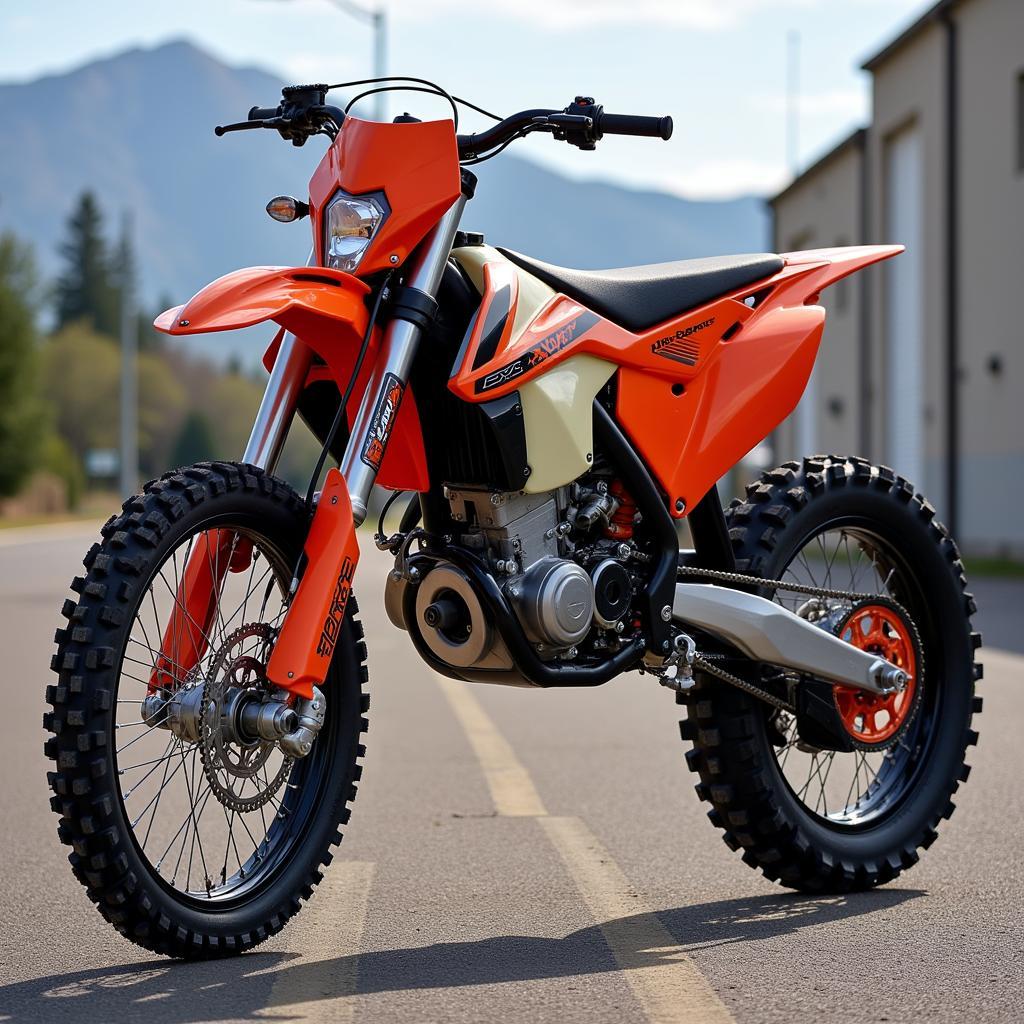 17-Zoll-Supermoto-Räder an einer KTM EXC 300