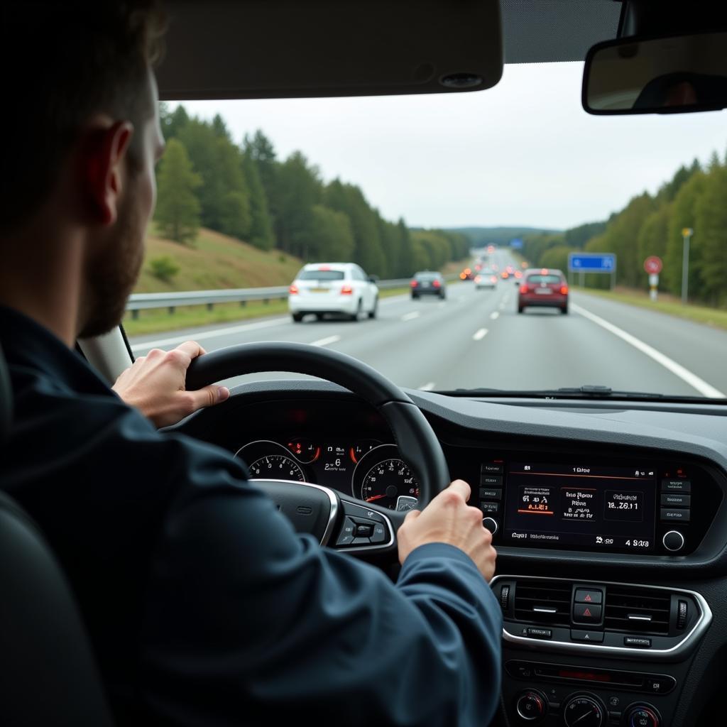 Fahrstunde auf der Autobahn