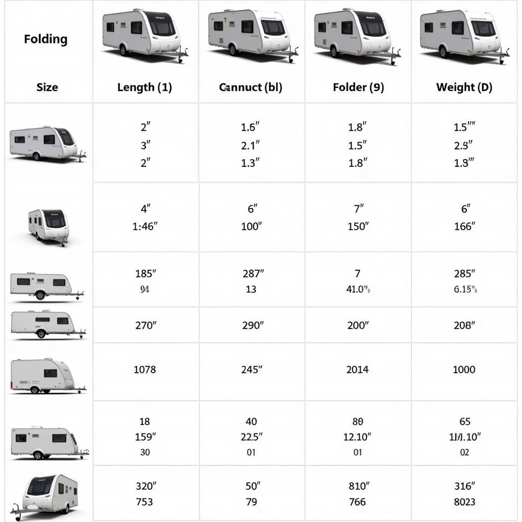 Größenvergleich verschiedener Faltcaravan-Modelle