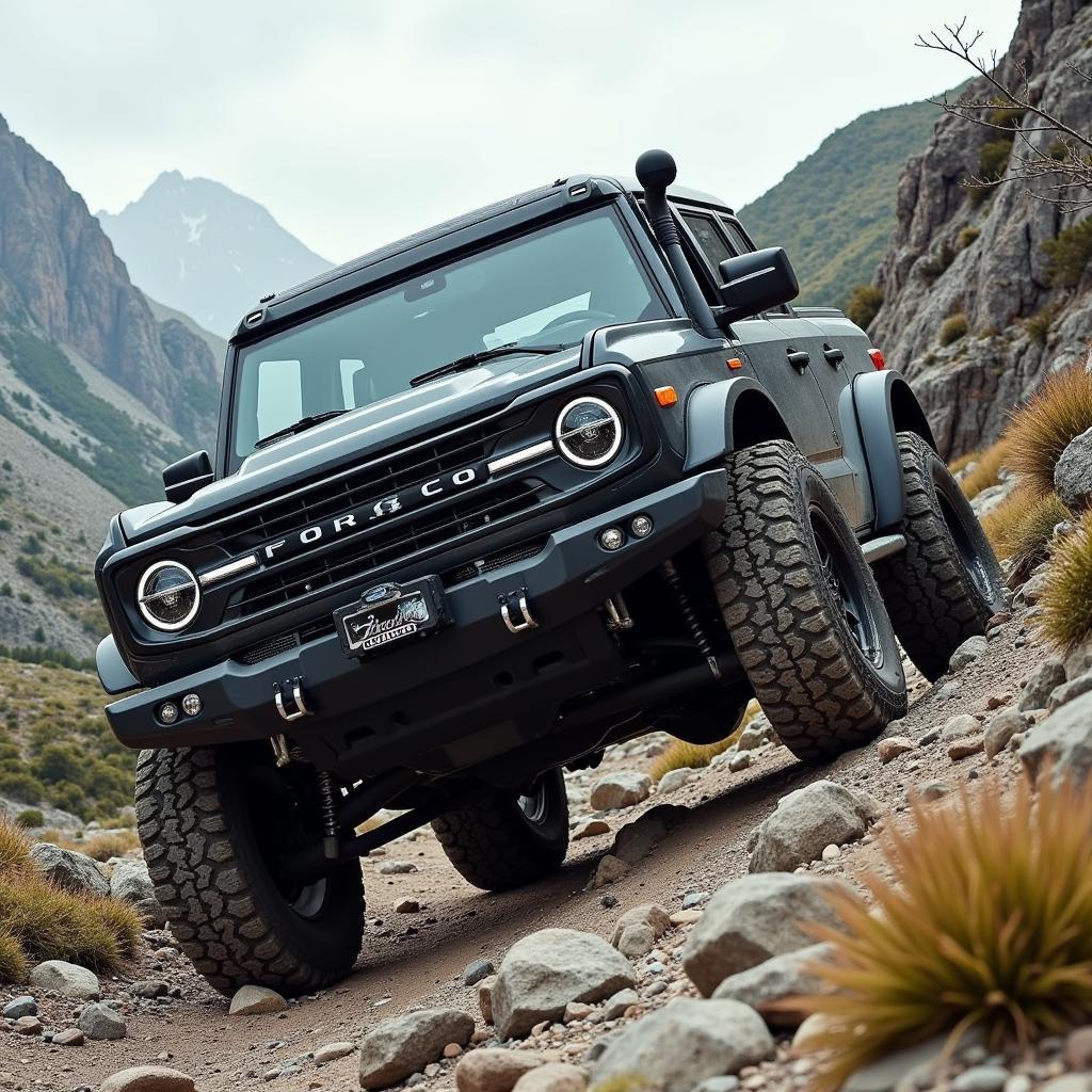 Ford Bronco fährt im Gelände