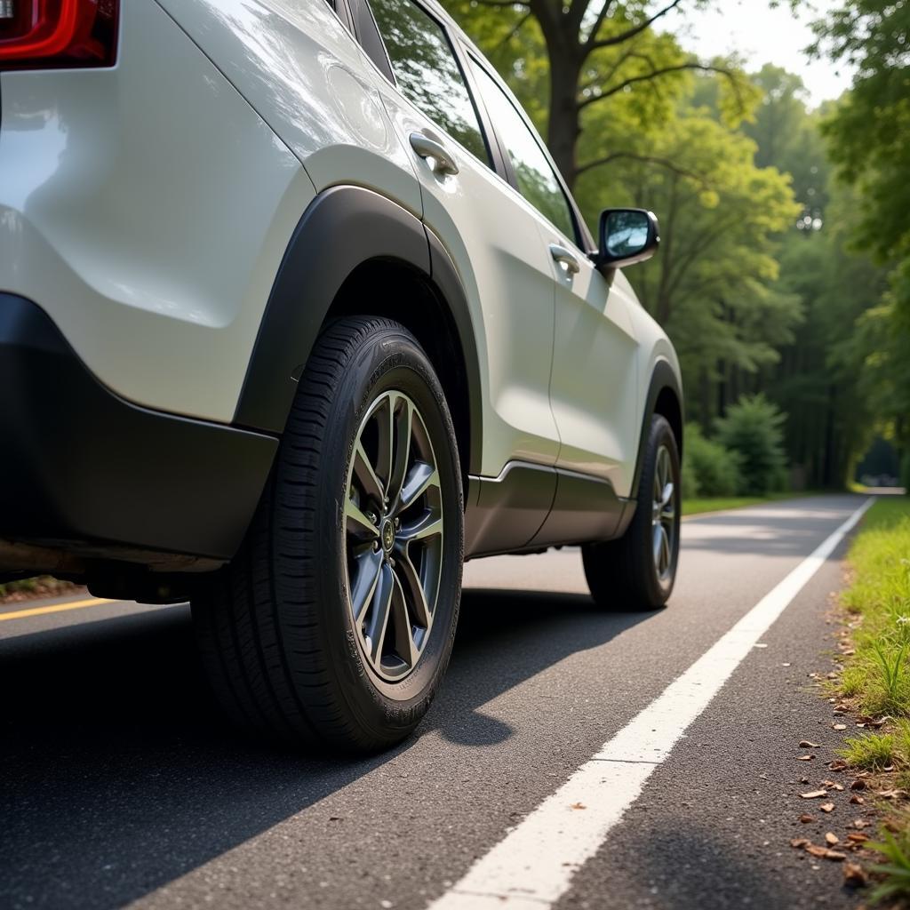 Ganzjahresreifen auf einem SUV im Sommer