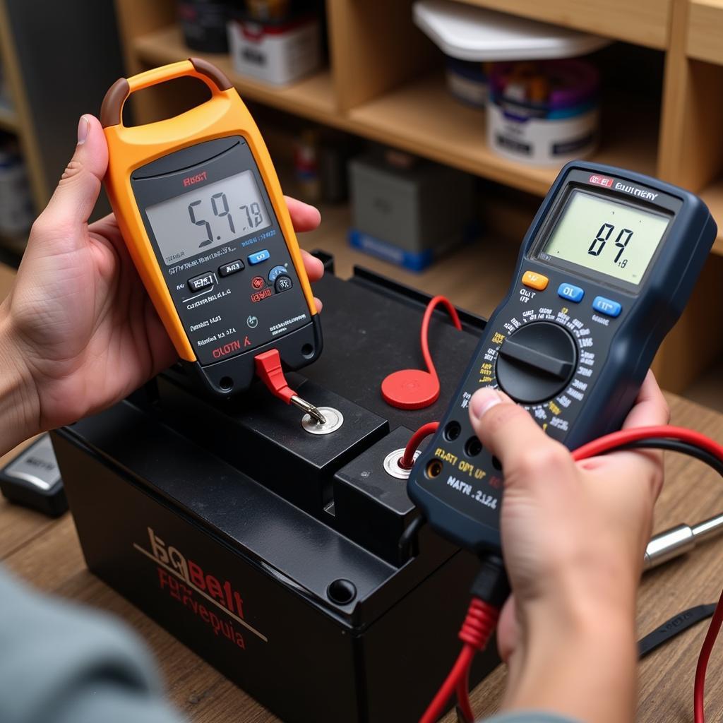 Gel Batterie Ladespannung messen mit einem Multimeter