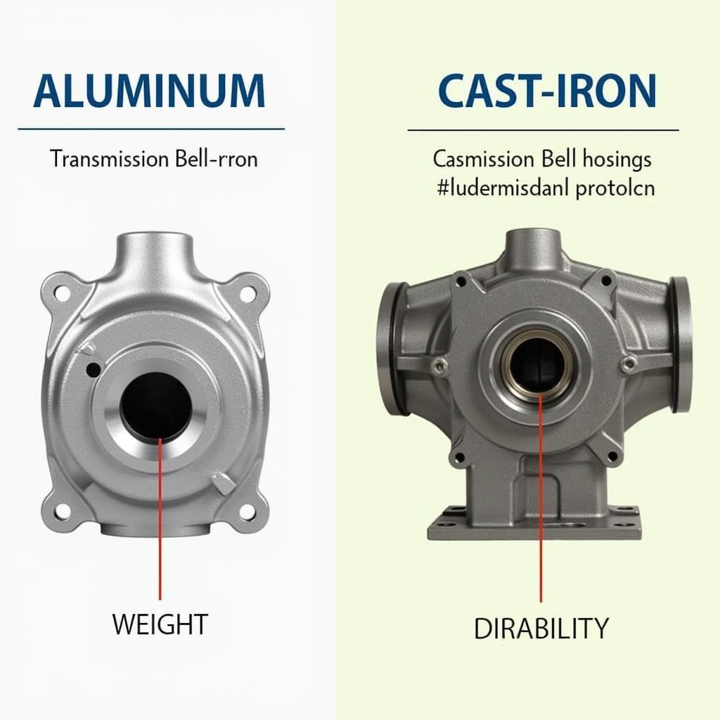 Vergleich von Getriebeglocken aus Aluminium und Gusseisen