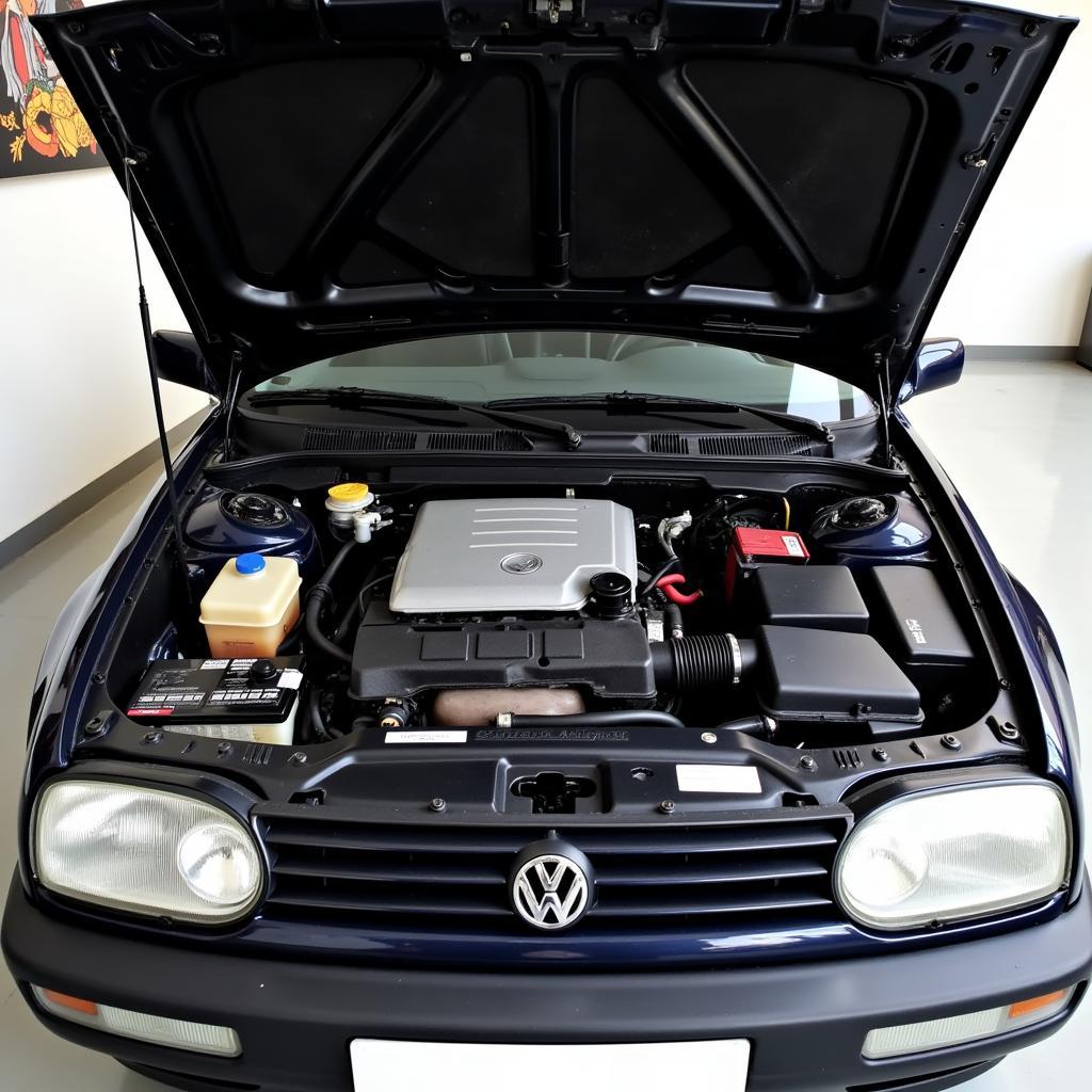 Motorraum eines Golf IV Variant