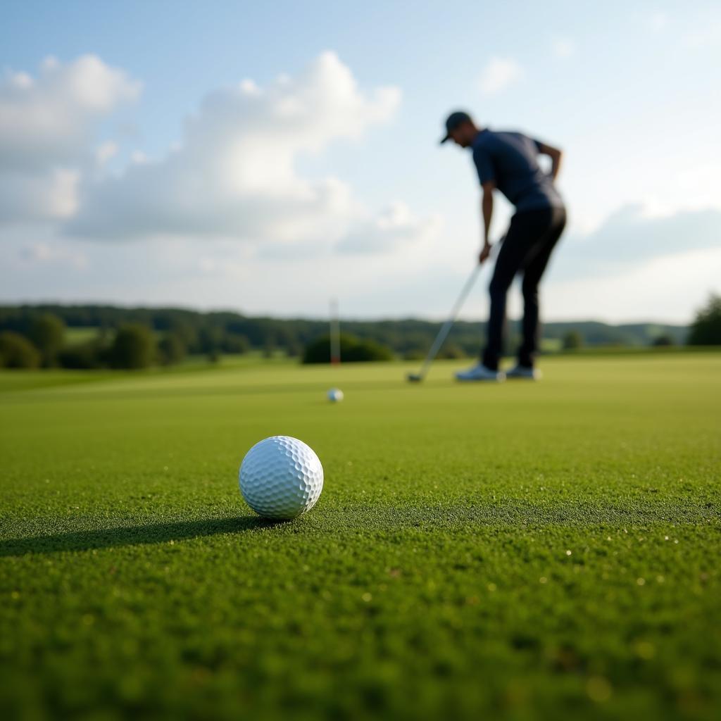 Golfer auf dem Green in Dänemark