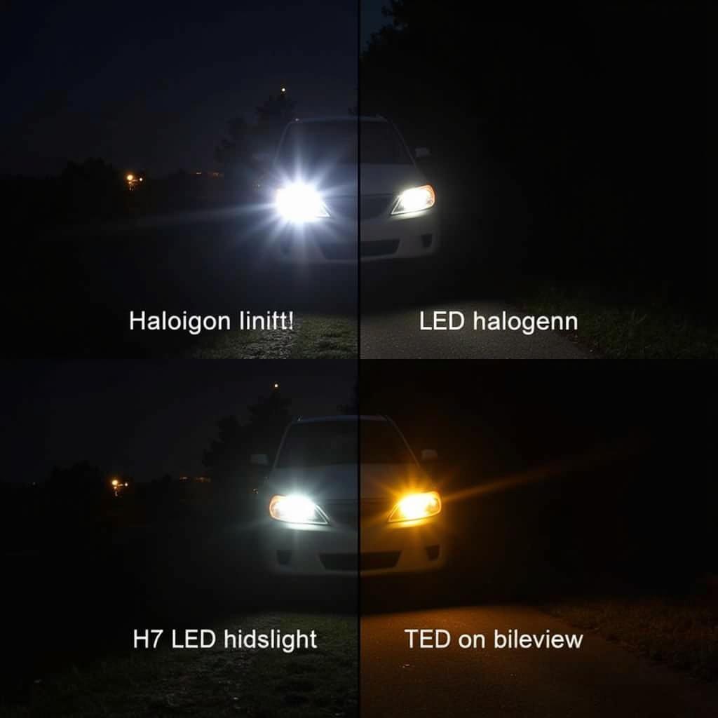 Vergleich H7 LED und Halogen Abblendlicht