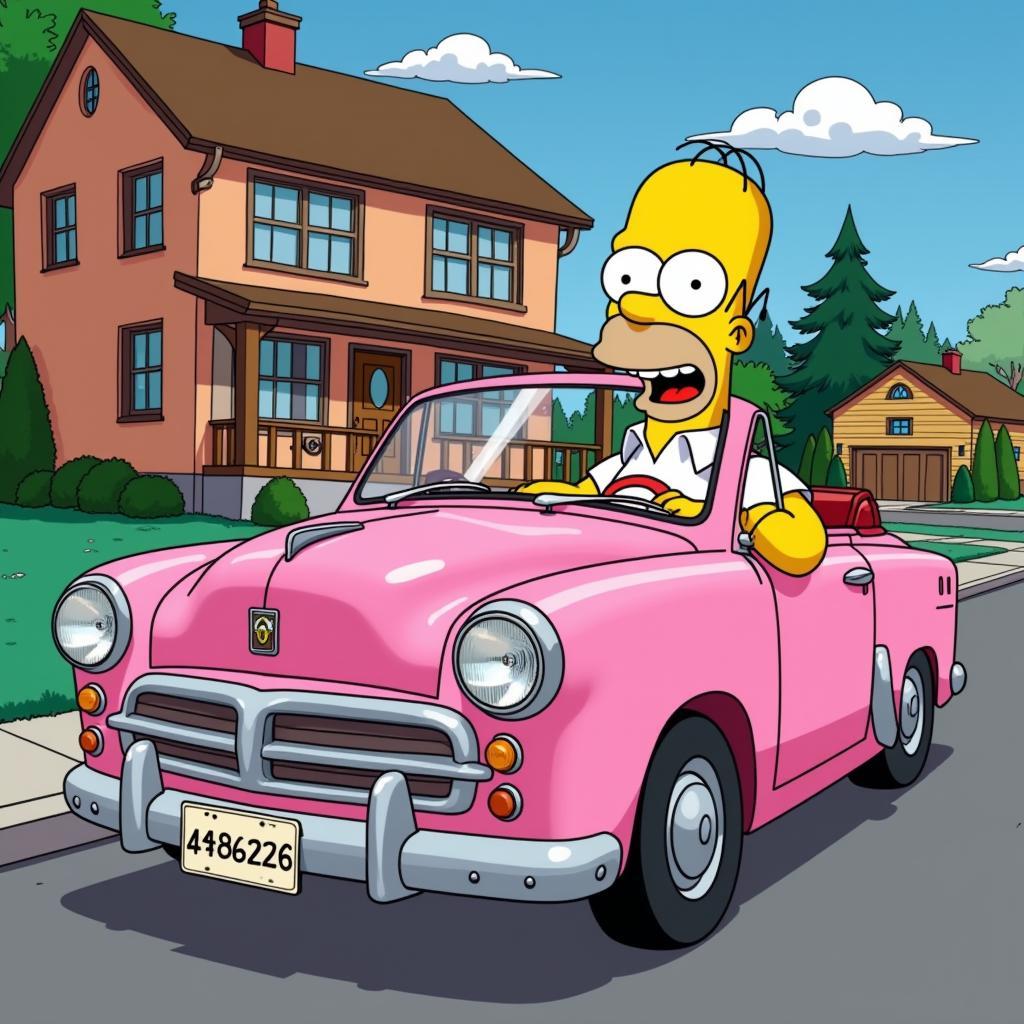 Homer Simpsons rosa Auto