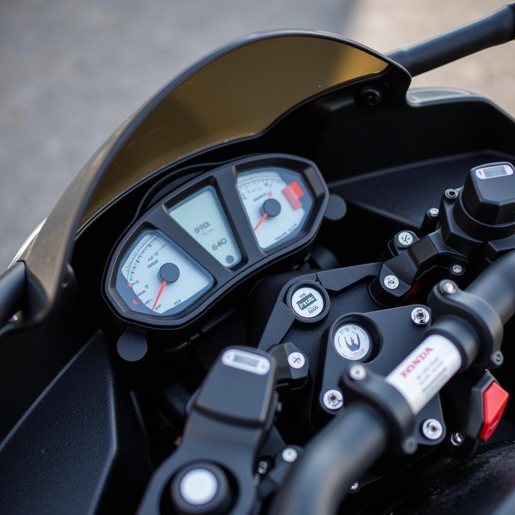 Das Cockpit einer Honda CBR 1100 XX Super Blackbird