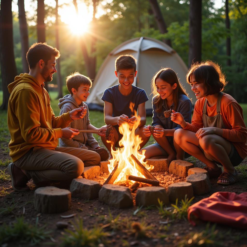 Kontiki Camping mit der Familie: Grillen, Spielen und Lagerfeuer