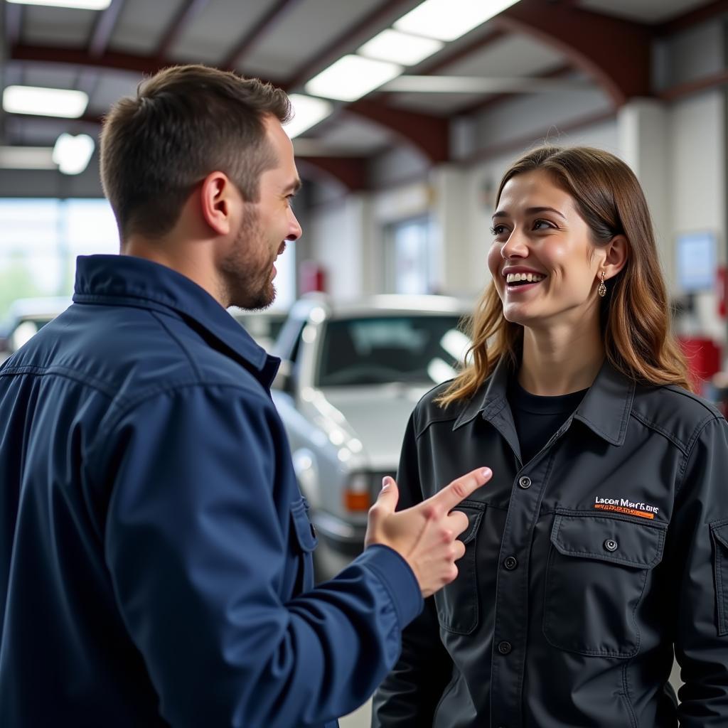 Kundenservice in einer Autowerkstatt in Mettmann