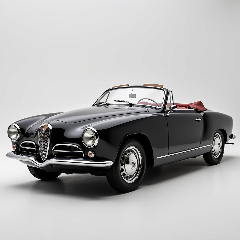 Lancia Aurelia B24 Spider: Seitenansicht des klassischen italienischen Sportwagens.