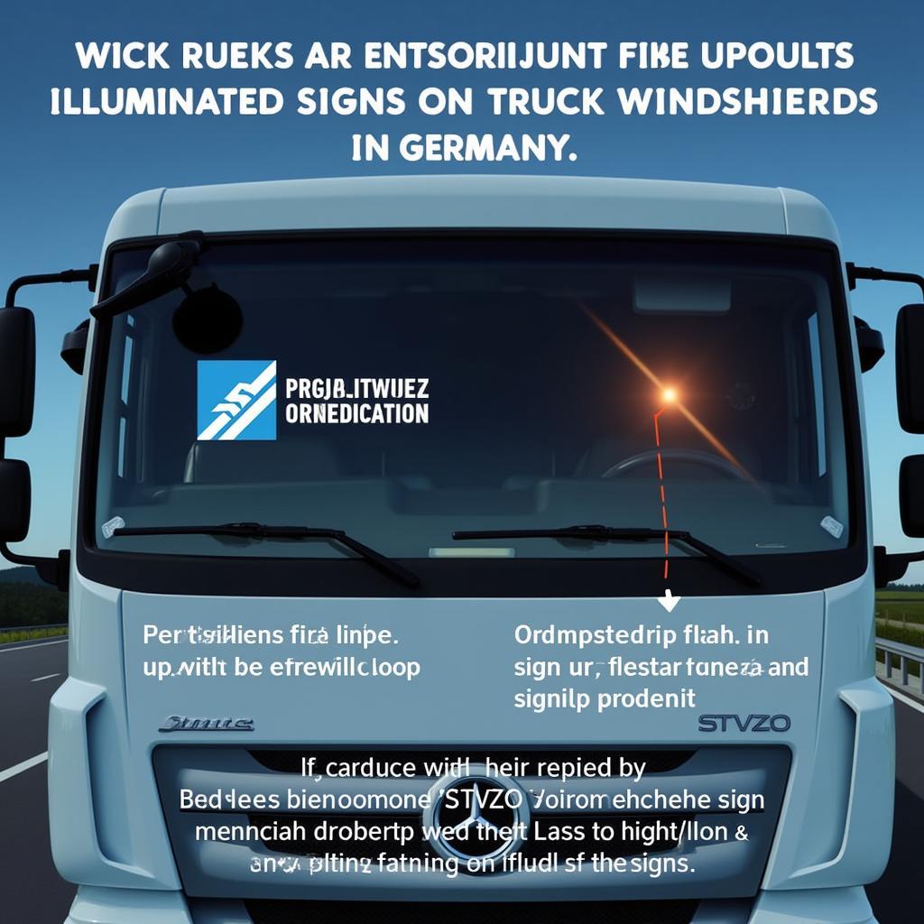 Vorschriften für LKW-Frontscheiben-Leuchtschilder