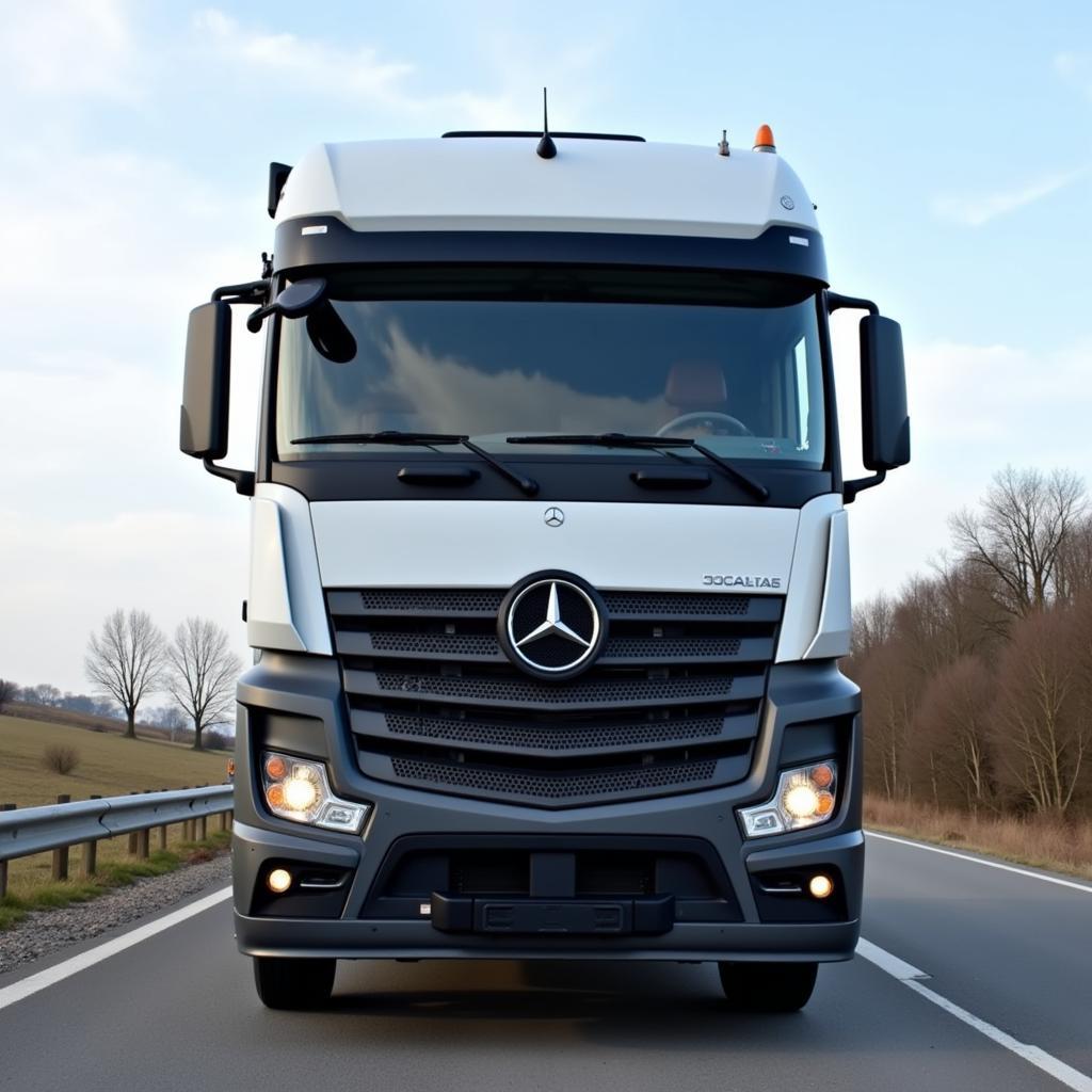 Gebrauchter Mercedes-Benz Actros LKW auf der Straße.