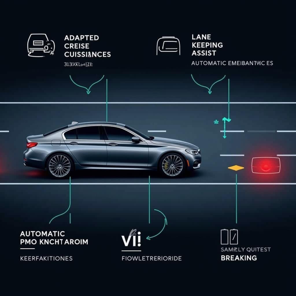 Moderne Fahrassistenzsysteme in einem Luxusauto