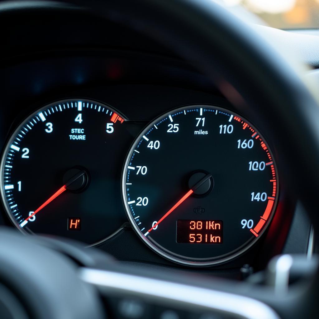 Tachometer mit Meilen- und Kilometeranzeige