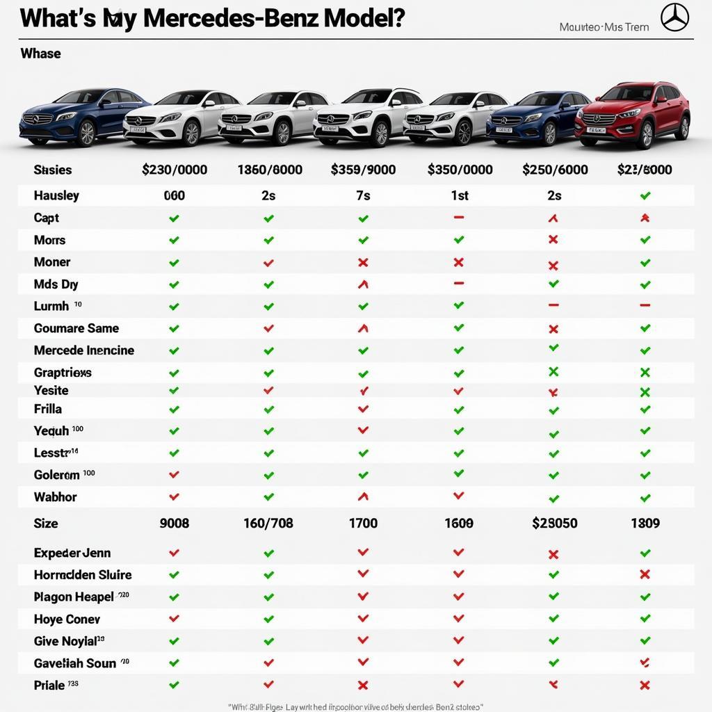 Vergleich verschiedener Mercedes-Benz Modelle