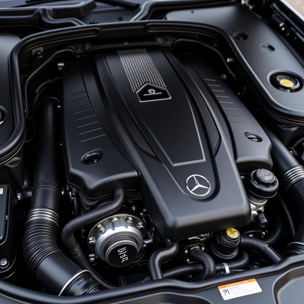 Der kraftvolle Motor des Mercedes-Benz S63 Coupé.