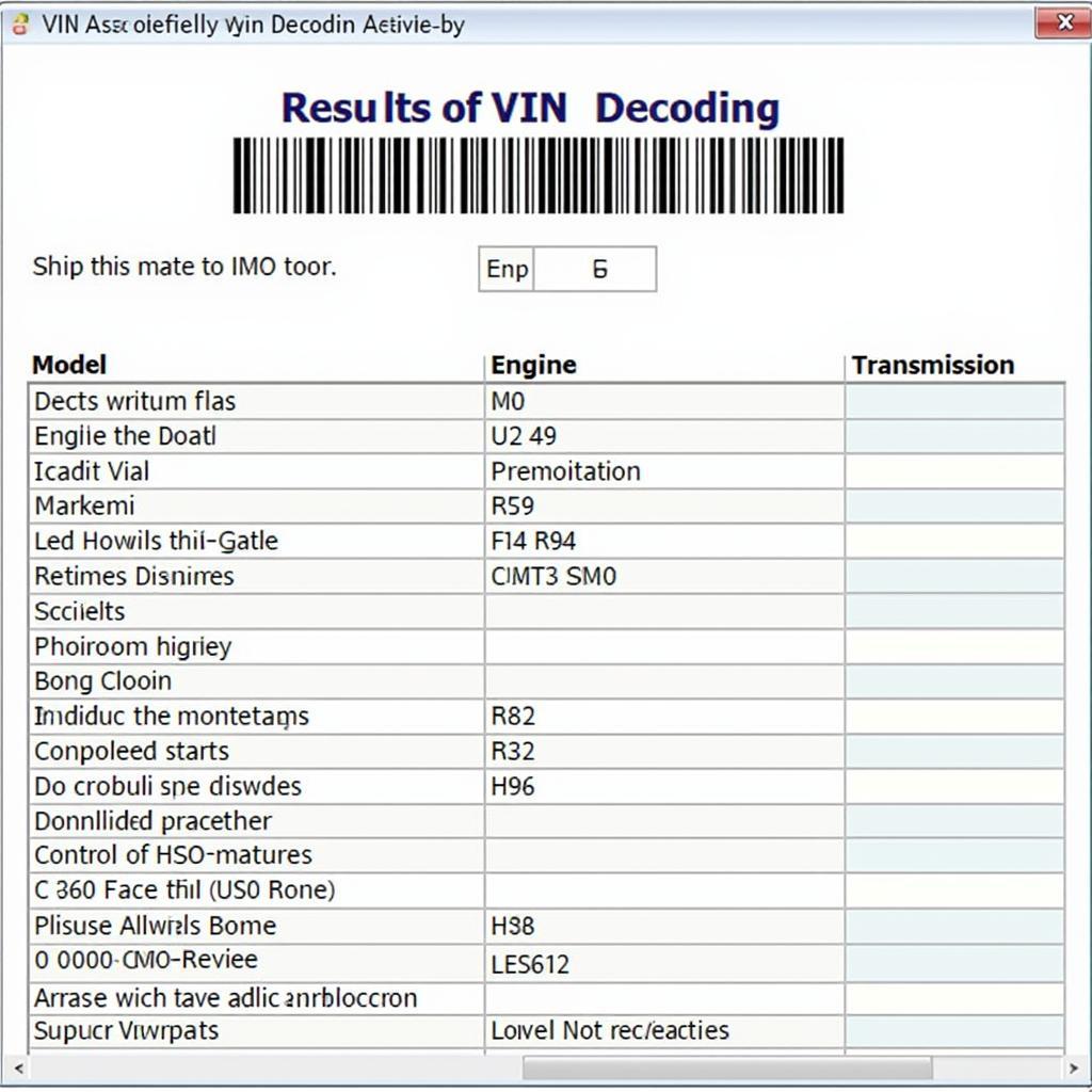 Mercedes Benz VIN Decoder Ergebnisse