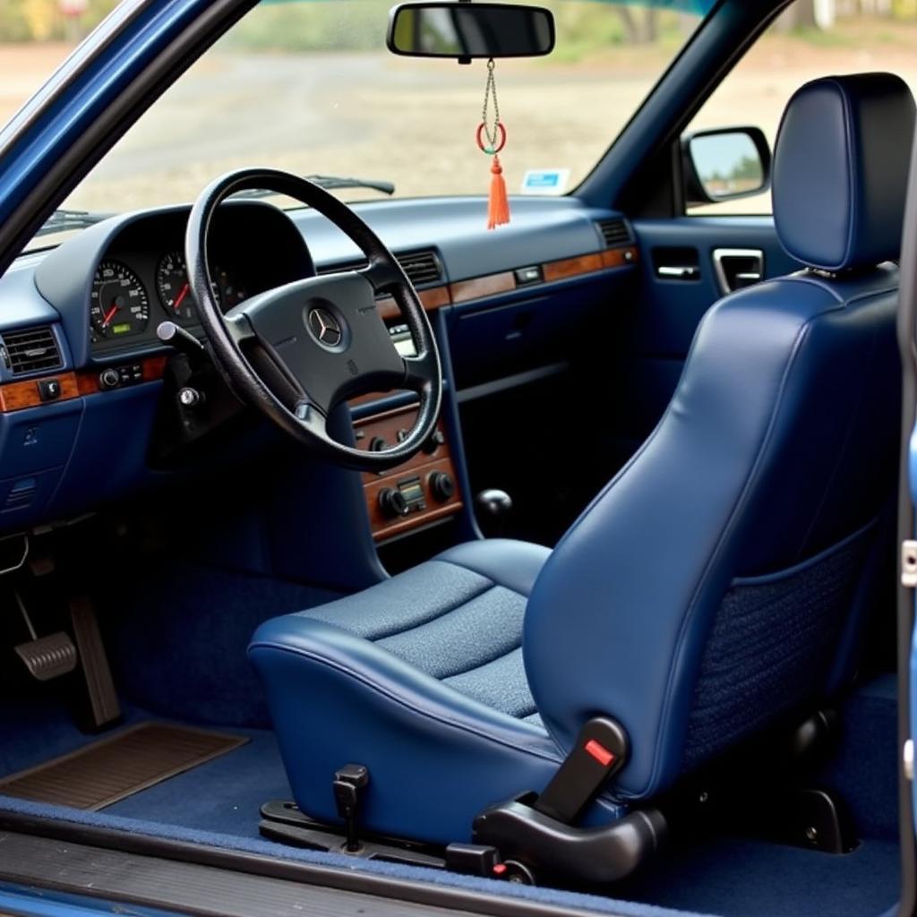 Das Interieur eines Mercedes-Benz 190E 2.5-16 Evolution II.