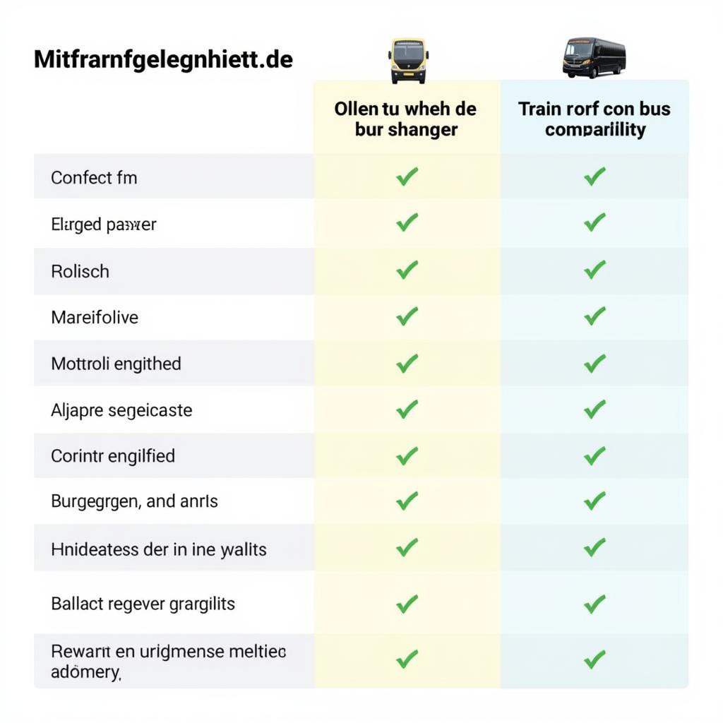 Vergleich Mitfahrgelegenheit.de mit Zug und Bus