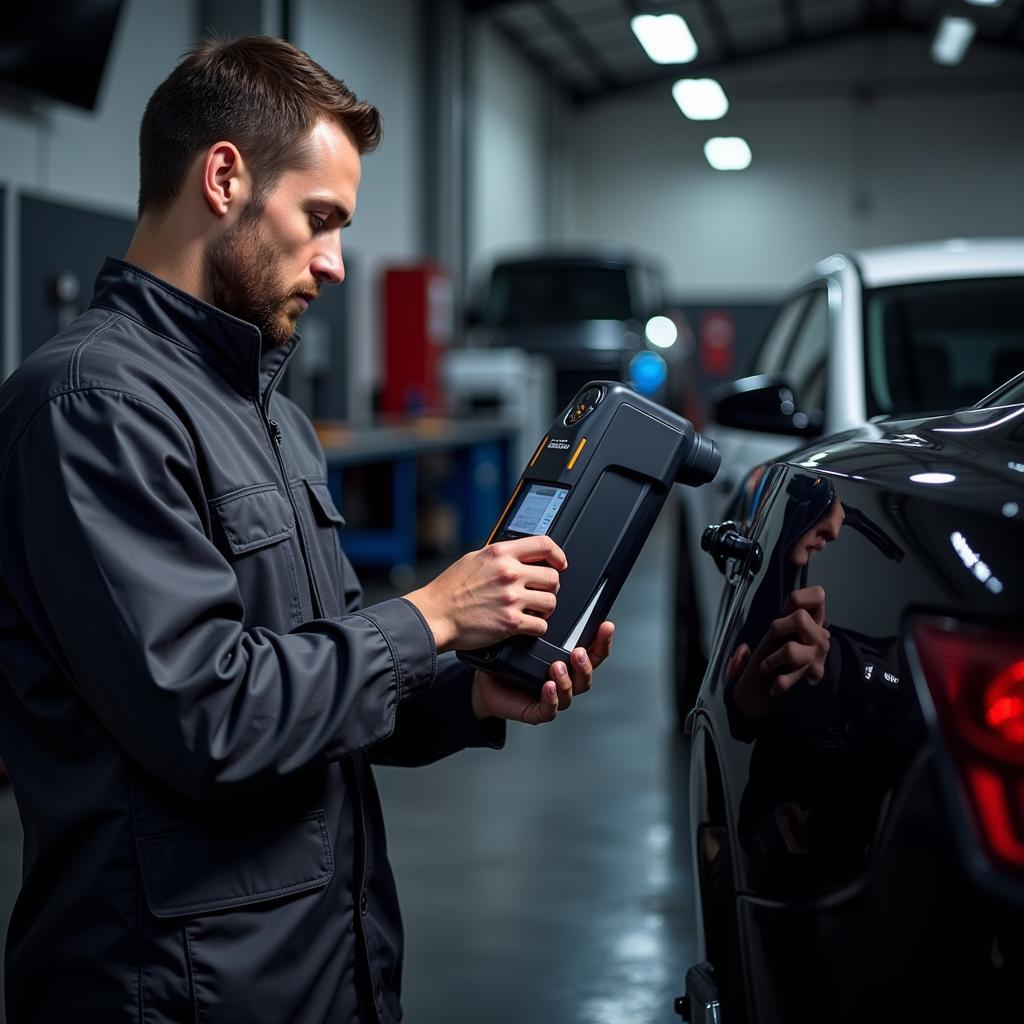 Moderne Diagnosegeräte im Einsatz bei der Reparatur von Maverick Autos