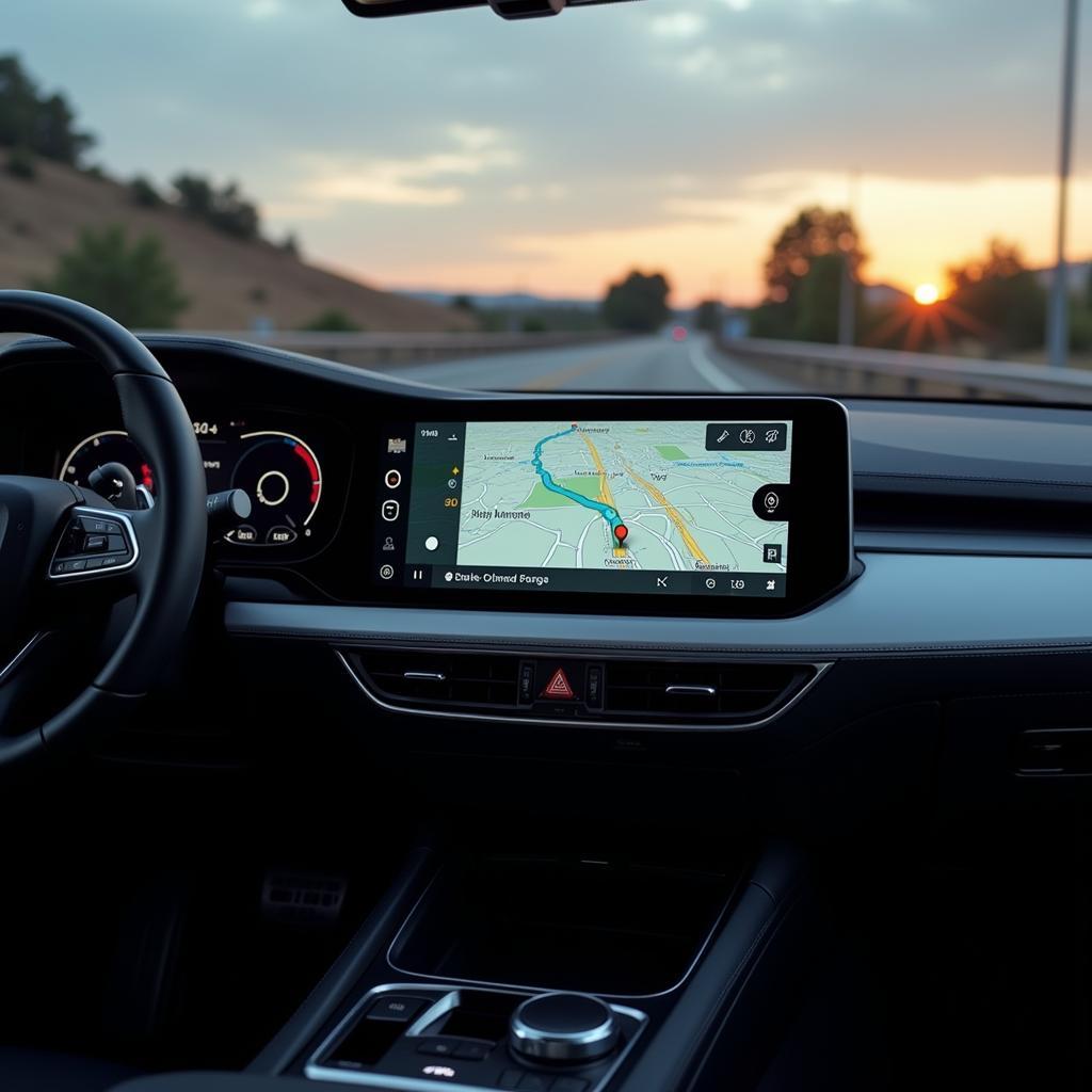 Modernes Auto-Navi mit Touchscreen